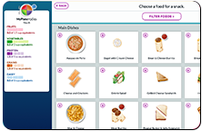 Food selection screen for My Plate